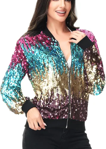 Vista 2 de Anna-Kaci - Chaqueta de manga larga con cremallera frontal y puños acanalados para mujer (personalizable)