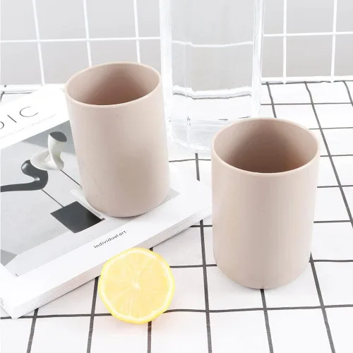 Vista 4 de Taza redonda de plástico para cepillo de dientes, taza de pareja, soporte creativo para cepillos de dientes para el hogar, taza de lavado simple