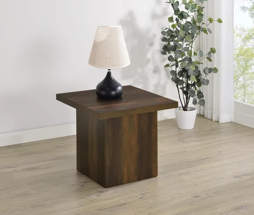 Vista 2 de Coaster Devar 710887 - Mesa auxiliar cuadrada para sala de estar, 23.5 Dark Pine