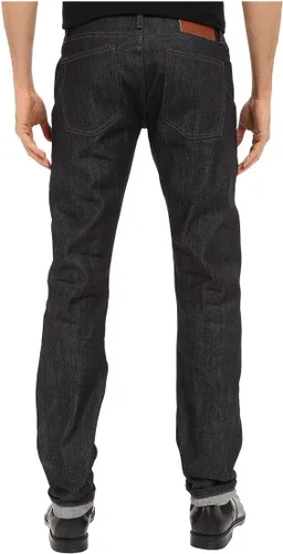 Vista 3 de Los hombres de marca sin marca Skinny Indigo Selvedge Jean en UB101