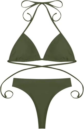 Vista 3 de Traje de baño sexy de 3 piezas para mujer, camiseta de natación de manga larga, camiseta corta con triangular, conjunto de bikini