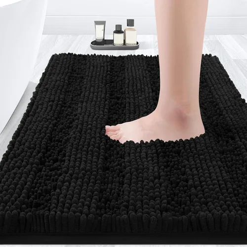 Vista 40 de ACCUMTEK - Juego de alfombras de baño a rayas beige de 3 piezas, ultrasuaves, antideslizantes de chenilla, alfombras de baño mullidas y absorbentes