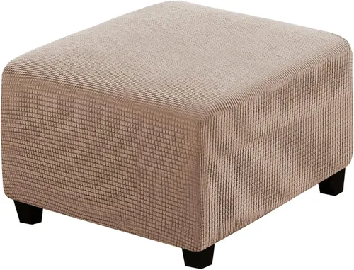 Vista 33 de H.VERSAILTEX Funda Deslizable para Otomana Rectangular Ajuste de Longitud 29"-34" Reposapiés Fundas Deslizables para Sofá Funda para Taburete