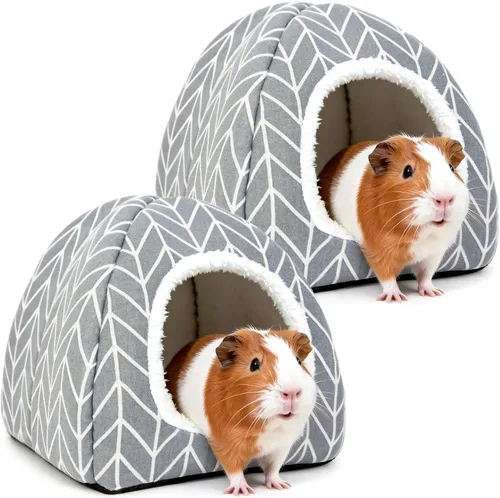 Vista 9 de Cama de conejillo de indias, casa de conejo enano, accesorios para cueva, acogedor escondite para conejito, erizo, hurón, chinchilla y otros Rosa
