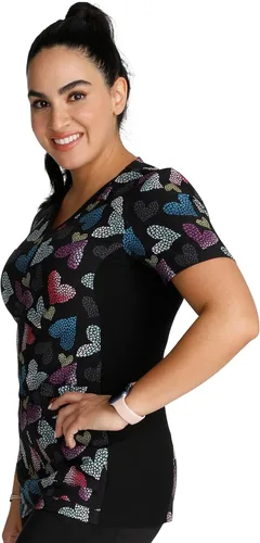 Vista 4 de Cherokee iFlex Women Scrubs Top V-Neck Knit Panel CK636