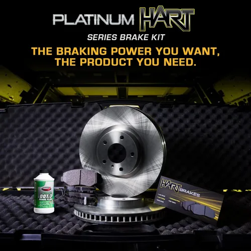 Vista 3 de Hart Brakes Kit de frenos traseros y rotores Pastillas de freno traseras Rotores y pastillas de freno Pastillas y rotores semimetálicos