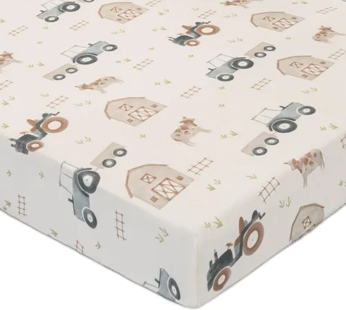 Vista 16 de Crane Baby Sábana bajera, sábana bajera ajustable de algodón suave para cunas y guarderías, cobre beige, 28 pulgadas de ancho x 52 pulgadas de alto