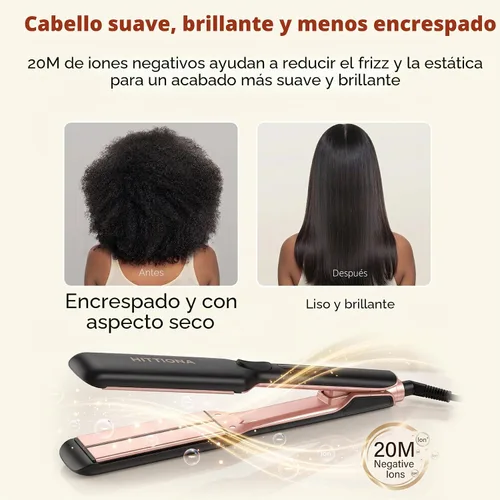 Vista 3 de HITTIONA Plancha de pelo de cerámica de 1.75 pulgadas de ancho para cabello