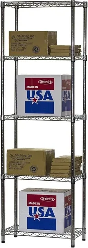 Vista 3 de Shelving Inc. Estantería de alambre cromado de 12 pulgadas de profundidad x 24 pulgadas de ancho x 54 pulgadas de alto con estantes de 5 niveles