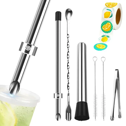 Vista 8 de Paquete de 1 perforador de acero inoxidable 316 para tapas de plástico, vasos de limonada, perforador de agujero afilado de limonada