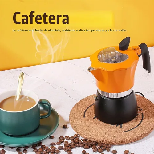 Vista 2 de CHICIRIS Cafetera espresso para estufa, olla de aluminio con parte superior de vidrio, cafetera italiana moca, capacidad de 1 taza, 5.1 fl oz/5 oz