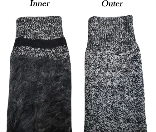 Vista 6 de JORMATT 2 pares de calcetines térmicos gruesos para mujer, antideslizantes, aislados, calentados, pesados y cálidos para invierno y clima frío