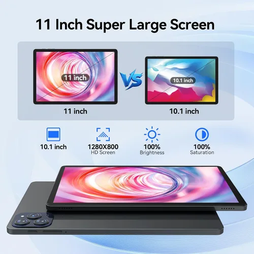 Vista 7 de Tablet Android 14 2025, tabletas de 11 pulgadas con celular dual 4G, 128 GB+16 (8+8 expandir) GB, procesador Octa-Core con cámaras HD duales de 13