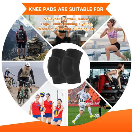 Vista 7 de HISFFOG Rodilleras de voleibol para bailarines, rodilleras suaves y transpirables para hombres, mujeres, niñas, niños, rodilleras protectoras