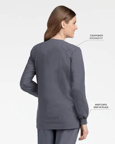 Vista 3 de Landau Essentials - Chaqueta de ajuste relajado de 4 bolsillos a presión frontal para mujer 7525