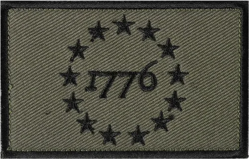 Vista 4 de 1776 Patriot Tactical Moral Parche Miltary bordado con apliques de gancho y bucle emblema (2 piezas, marrón)