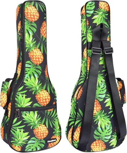 Vista 10 de CLOUDMUSIC Estuche para ukelele Bolsa de concierto Mochila acolchada para soprano 21 pulgadas (Soprano, Negro) Padded, Backpack