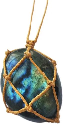 Vista 10 de AITELEI Collar con colgante de cristal de amatista natural crudo para curación de chakras de Reiki, piedra de tratamiento con cuerda tejida a mano