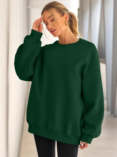 Vista 3 de EFAN Sudaderas de gran tamaño para mujer, sudaderas con capucha de forro polar con cuello redondo, suéteres casuales y cómodos de moda de otoño 2024
