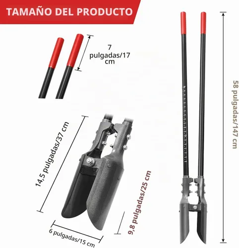 Vista 2 de Manija de fibra de vidrio con marca de escala de 58 pulgadas para excavar