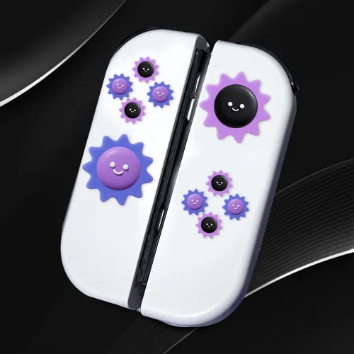 Vista 7 de PERFECTSIGHT Switch - Tapas de botón de silicona Joy Con con agarre para el pulgar, cubierta de joystick compatible con Nintendo SwitchOLEDSwitch