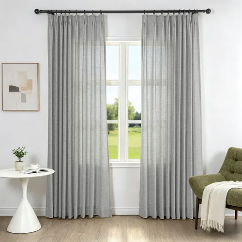 Vista 16 de Fcosie Cortinas plisadas filtrantes de luz para sala de estar, dormitorio, granja Kithcen, protección de privacidad, mezcla de lino, 2 paneles, 50