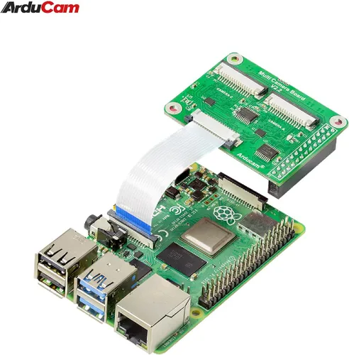 Vista 5 de Arducam Módulo adaptador de cámara múltiple V2.2 para Raspberry Pi 5, 4B, compatible con módulo de cámara Rasperry Pi 3/V2/V1 y cámaras IMX477