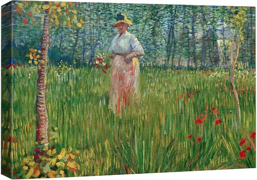 Vista 15 de Van Gogh - Lienzo con diseño giclée de olivos con cielo amarillo y sol, arte de pared de galería, estirado y enmarcado, listo para colgar, 24 x 36