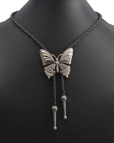 Vista 32 de Jeilwiy Corbata de bolo para hombre, corbata de vaquero occidental, collar de corbata de bolo dorado, corbata de cuero, corbata de Halloween