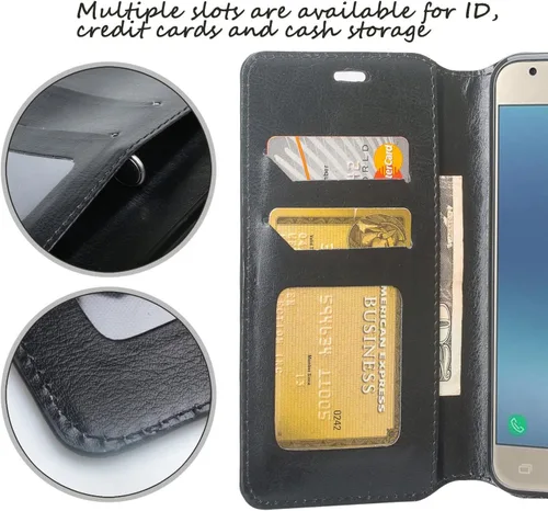 Vista 2 de Compatible con Schok Volt Case Wallet Pouch Funda para teléfono plegable Kickstand Covers Negro