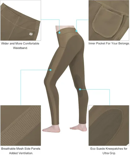 Vista 4 de FitsT4 - Mallas de equitación para mujer, con parche en la rodilla, ventiladas