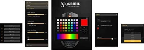 Vista 8 de Glorious Mouse para juegos - Modelo O Minus 2.08oz Superlight Honeycomb Mouse con luces, mouse negro brillante, mouse USB