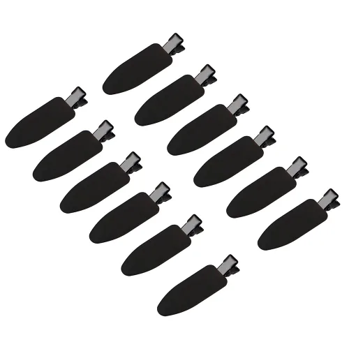 Vista 6 de 12 piezas de pinzas para el cabello suaves, pinzas planas para peinar el cabello 12 unidades (animal)..
