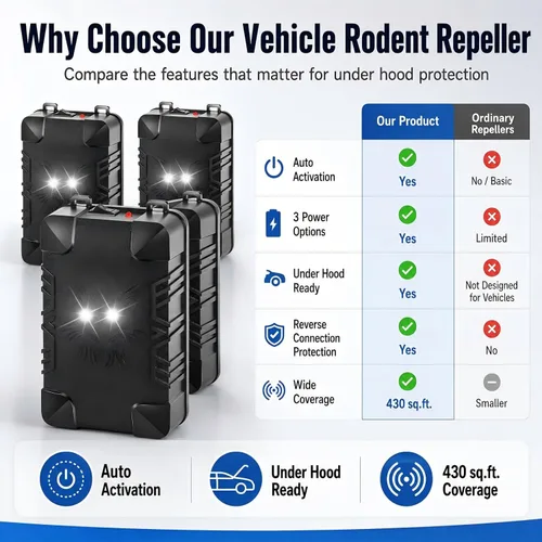 Vista 6 de Paquete de 2 repelentes de roedores para motores de automóvil, repelente