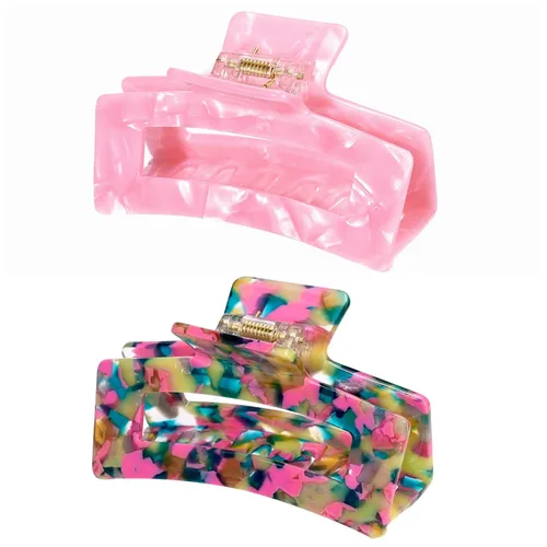 Vista 13 de Pinzas para el cabello de 3 pulgadas, diseño francés, pinza rectangular para el cabello para mujeres, damas y madres (paquete de 2)