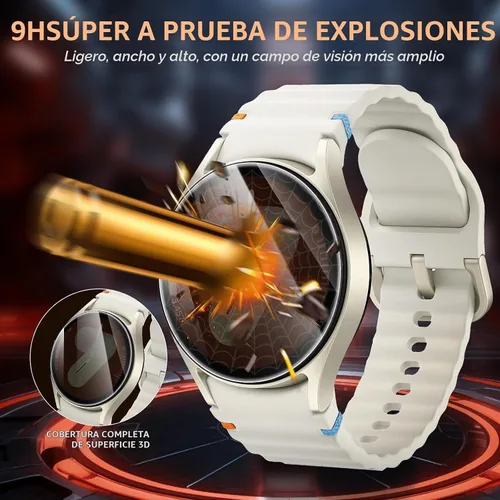 Vista 4 de Suoman Protector de pantalla de privacidad para Samsung Galaxy Watch 6/7/FE Negro