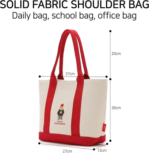Vista 7 de Bolsa de lona para mujer, bolso de hombro con asa superior, bolso casual para ir de compras