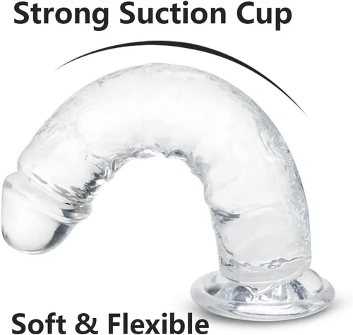 Vista 3 de Consolador de succión de 7.8 pulgadas, material seguro para el cuerpo, juguetes sexuales realistas para principiantes, consolador con fuerte ventosa