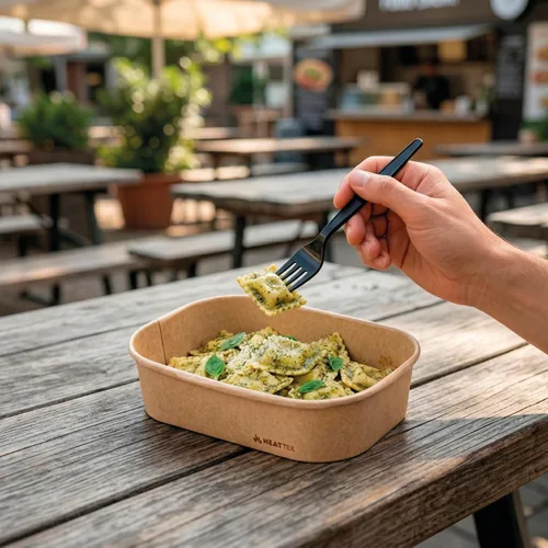 Vista 5 de Restaurantware Recipiente para llevar para microondas, 25 unidades, 16.9 onzas, caja de alimentos apta para horno, diseño resistente Kraft