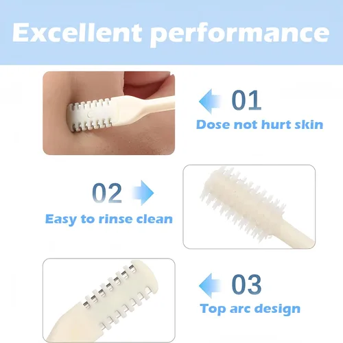 Vista 3 de Cortador de pelo nasal 2 en 1, rotación de 360°, cuchillo de nariz de doble cara, cortador manual de nariz, recortador de pelo para mujeres
