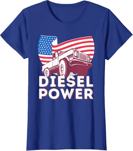 Vista 31 de Diesel Power American Flag - Camiseta de camioneta de mecánico diésel, Negro, S