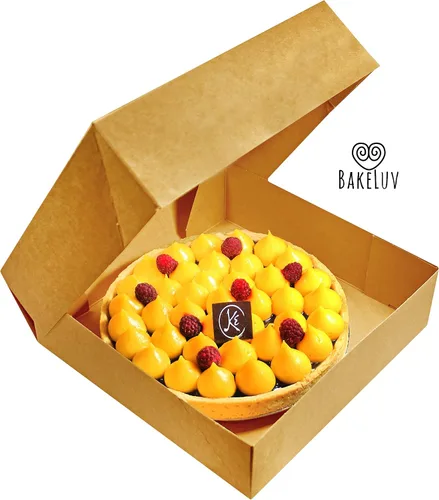 Vista 4 de BAKELUV Cajas para tartas de 10 x 10 x 2.5 pulgadas Marrón/12 piezas/autoemergentes