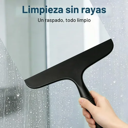 Vista 3 de SetSail Shower Squeegee for Glass Doors,One-piece All Silicone Squeegee Black