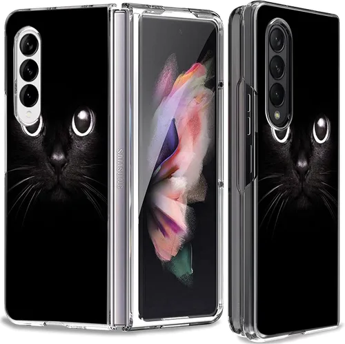 Vista 6 de Bcov Funda para Galaxy Z Fold 3 5G, atrapasueños, espacio de flores, antiarañazos, sólida, funda protectora a prueba de golpes para Samsung Galaxy Z