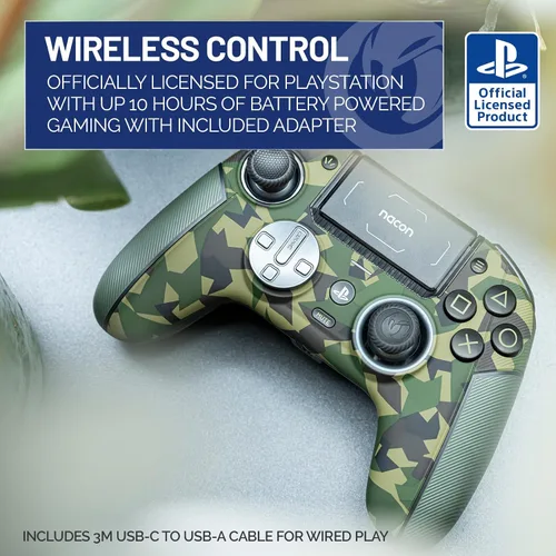 Vista 2 de NACON Revolution 5 Pro Officially Licensed PlayStation Wireless Gaming Controller for PS5 / PS4 / PC - Hall Effect, Trigger Stops, Mappable Buttons