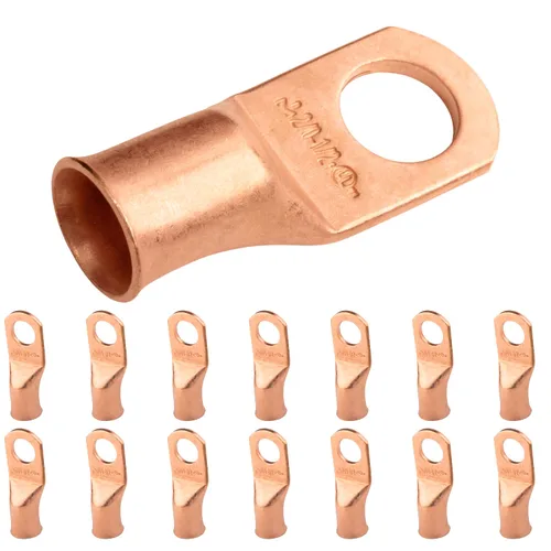 Vista 134 de SELTERM - 5 terminales de anillo resistentes para cable de batería, calibre 1/0 AWG, pernos de 1/2 pulgadas, terminales de calibre 0, ojales