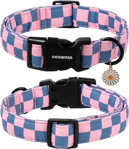 Vista 61 de DOGWONG Collar para perro de San Valentín, collar ajustable de algodón con corazón de caramelo azul, perfecto para perros pequeños a medianos