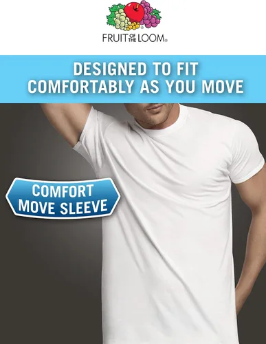 Vista 2 de Fruit of the Loom Mens Eversoft Cotton Stay Tucked Crew T-Shirt