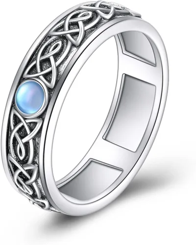 Vista 13 de POPLYKE Anillos giratorios giratorios de plata de ley para mujeres y hombres, para aliviar la preocupación y el estrés, regalo ankh