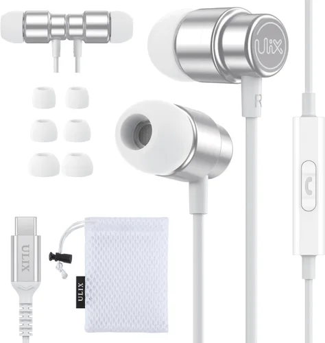 Vista 13 de Auriculares con cable UliX Rider intrauditivos, garantía de 5 años, auriculares con micrófono, con cable anti-enredo, auriculares para iPhone, iPad